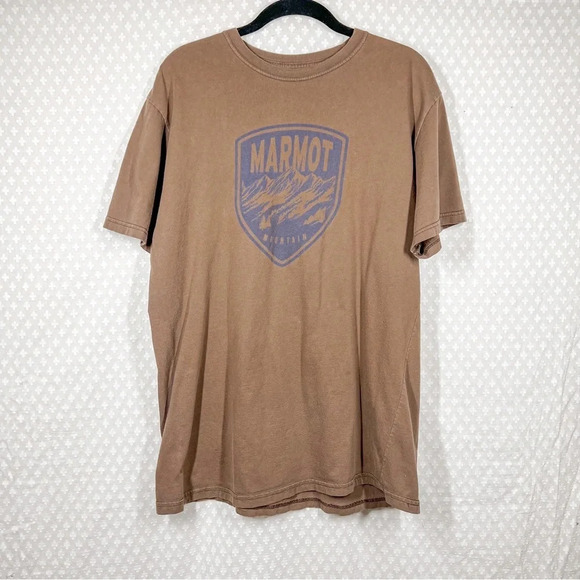 Marmot Brown Graphic Print Short Sleeve Tee - Picture 1 of 4